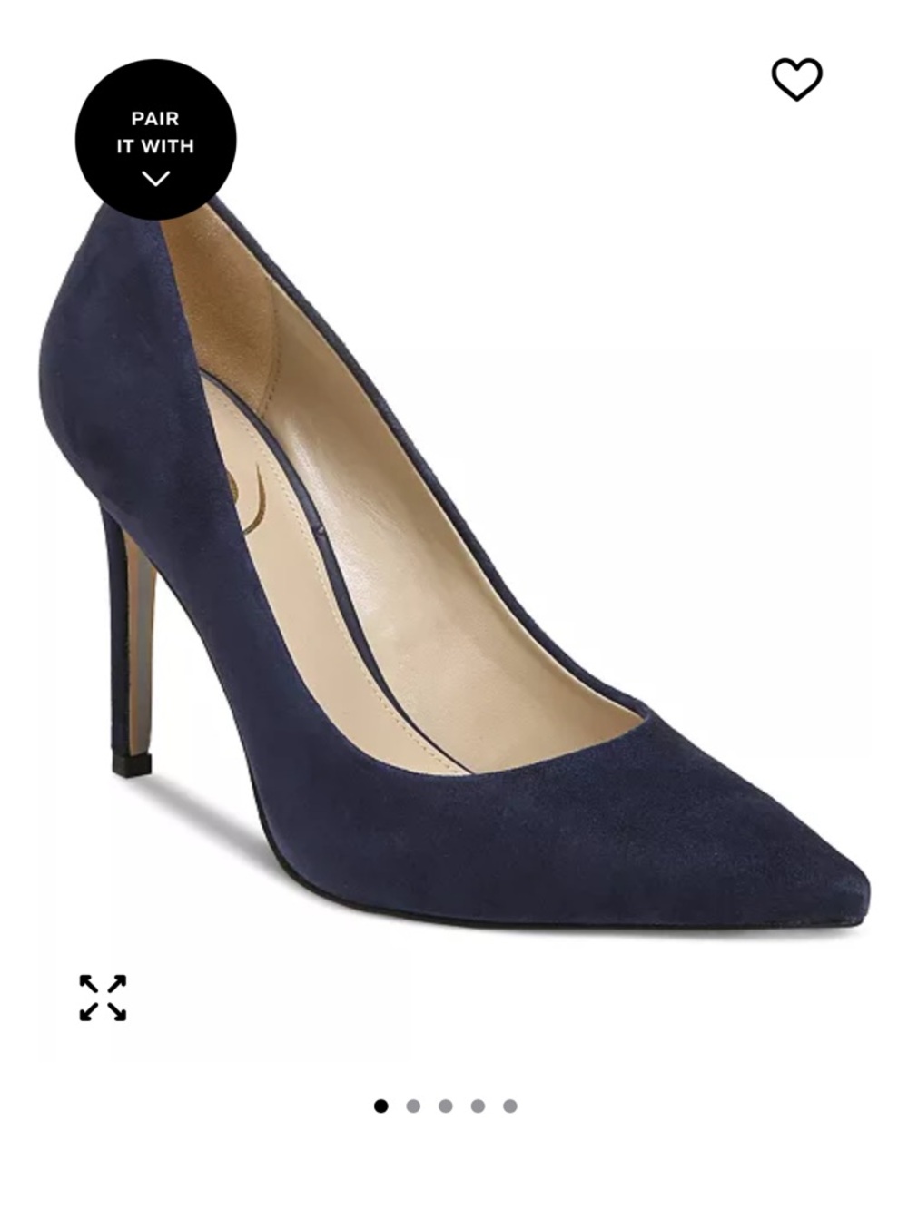 Sam Edelman 8.5 used once Suede Pointed-Toe High Heel Pump - Navy